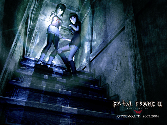 Fatal Frame 2: Crimson Butterfly title screen for Xbox